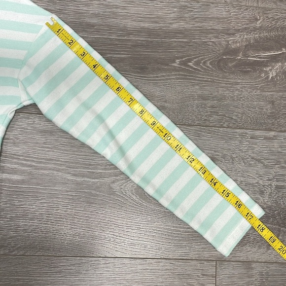 NWT T by Talbots Mint Green White Striped Mockneck Pullover Drawstring Hem XS - Picture 10 of 16